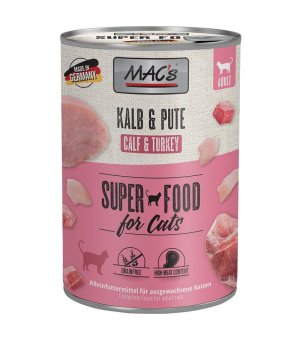 MAC`s karma mokra dla kotów dorosłych Cielęcina i Indyk 400g