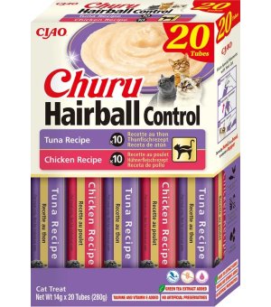 INABA Cat Churu HAIRBALL VARIETY zestaw musów dla kota wspierające odkłaczanie 20x 14g