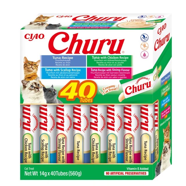 INABA Cat Churu Variety Seafood zestaw musów dla kota 40x 14g