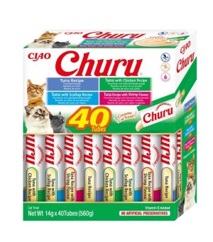 INABA Cat Churu Variety Seafood zestaw musów dla kota 40x 14g
