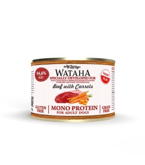Wataha karma mokra dla psów dorosłych MONO Wołowina z Marchewką 185g