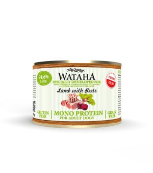 Wataha karma mokra dla psów dorosłych MONO Jagnięcina z Burakami 185g