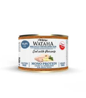 Wataha karma mokra dla psów dorosłych MONO Dorsz z Pasternakiem Light & Sterilised 185g