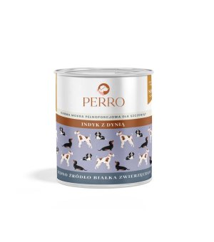 800g - Indyk z dynią - szczenięta - Perro - karma mokra dla psa - puszka - NOWA FORMUŁA