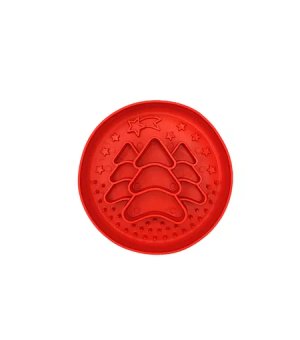 🎄🎁 FIBOO Slow Fiboowl XMAS - Miska spowalniająca jedzenie czerwona z choinką