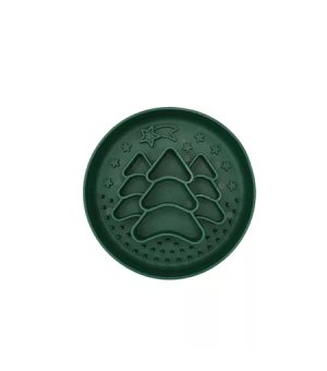 🎄🎁 FIBOO Slow Fiboowl XMAS - Miska spowalniająca jedzenie ciemno zielona z choinką