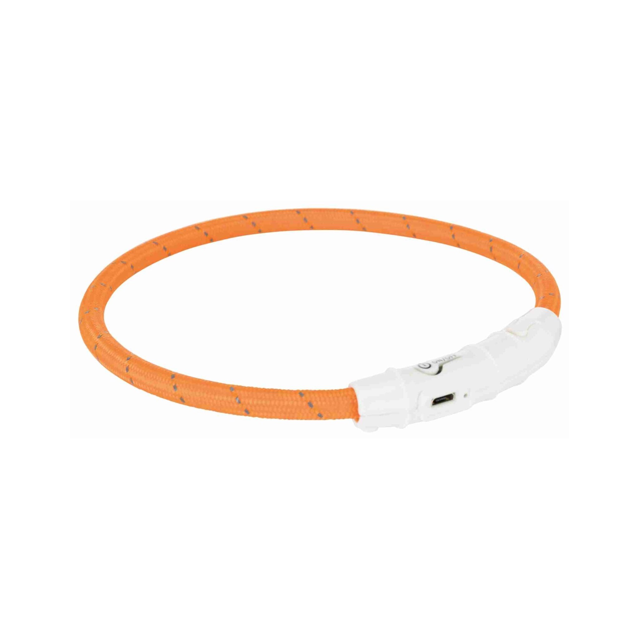 Trixie obręcz z lampą błyskową L-XL 65cm USB pomarańczowa
