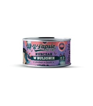 ŁAPSIE karma mokra dla kota Kurczak w bulionie 80g