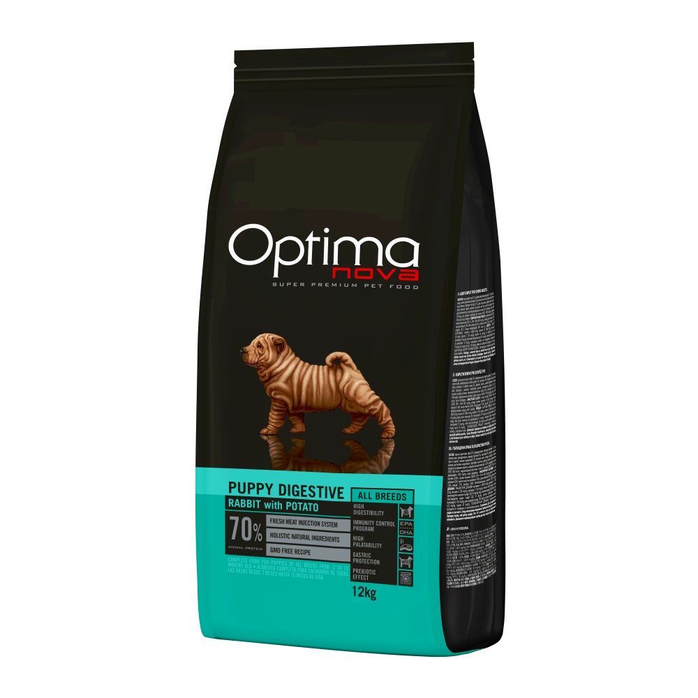 OPTIMAnova dog PUPPY DIGESTIVE Rabbit 12kg - NOWA FORMUŁA