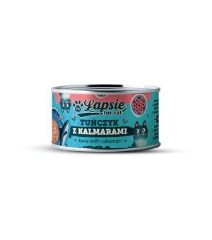 ŁAPSIE karma mokra dla kota Tuńczyk z Kalmarami w bulionie 80g