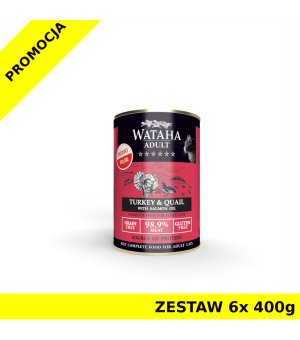 Wataha karma mokra dla kotów Hunt Indyk z Przepiórką ZESTAW 6x 400g