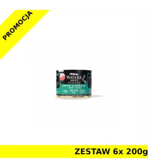 Wataha karma mokra dla kotów Hunt Królik z Kurczakiem ZESTAW 6x 200g
