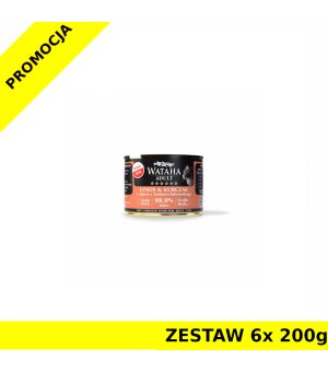 Wataha karma mokra dla kotów Hunt Łosoś z Kurczakiem ZESTAW 6x 200g