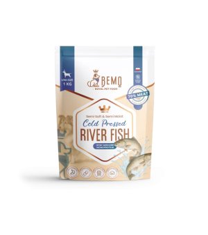BEMO Karma tłoczona na zimno River Fish dla psów z Rybami Rzecznymi 1kg 
