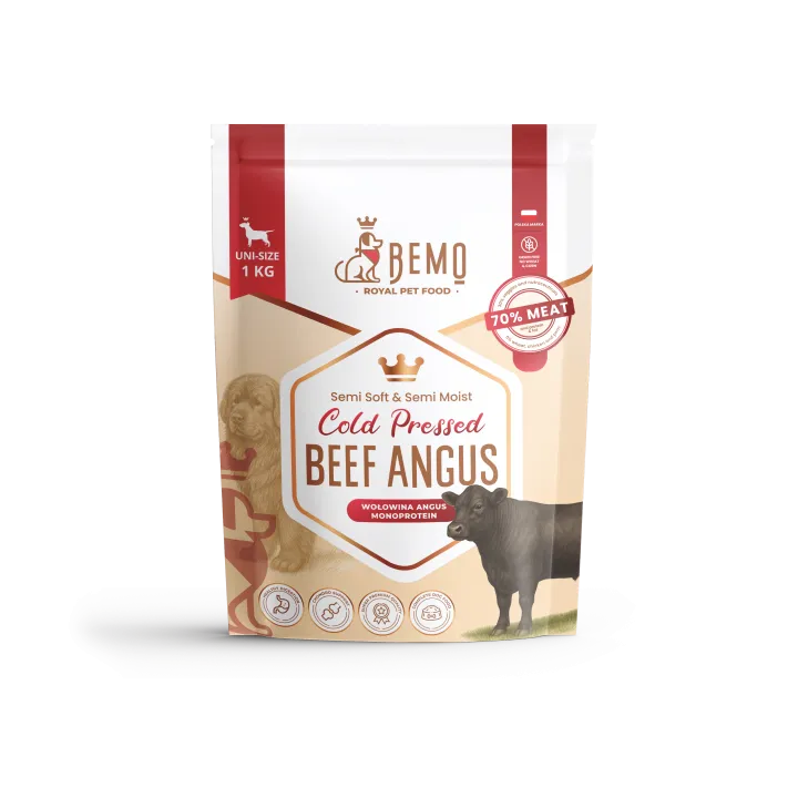 BEMO Karma tłoczona na zimno Angus Beef dla psów z Wołowiną Angus 1kg