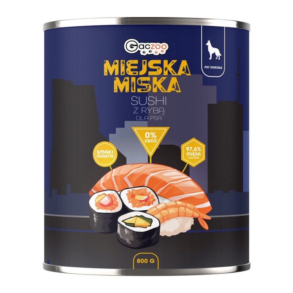 GACZOO Miejska Miska karma mokra dla psa Sushi 800g