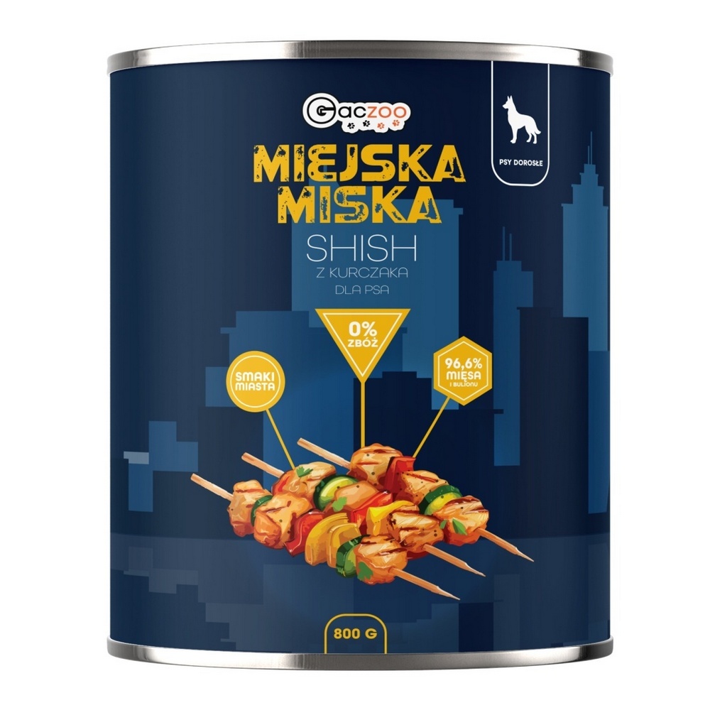 GACZOO Miejska Miska karma mokra dla psa Szaszłyk z Kurczaka 800g