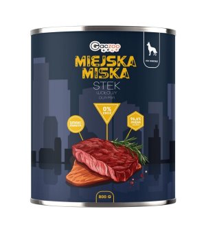 GACZOO Miejska Miska karma mokra dla psa Stek Wołowy 800g