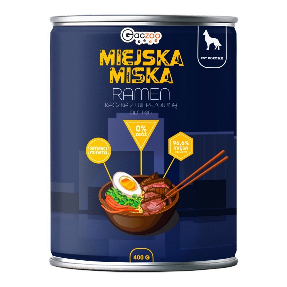 GACZOO Miejska Miska karma mokra dla psa Ramen 400g