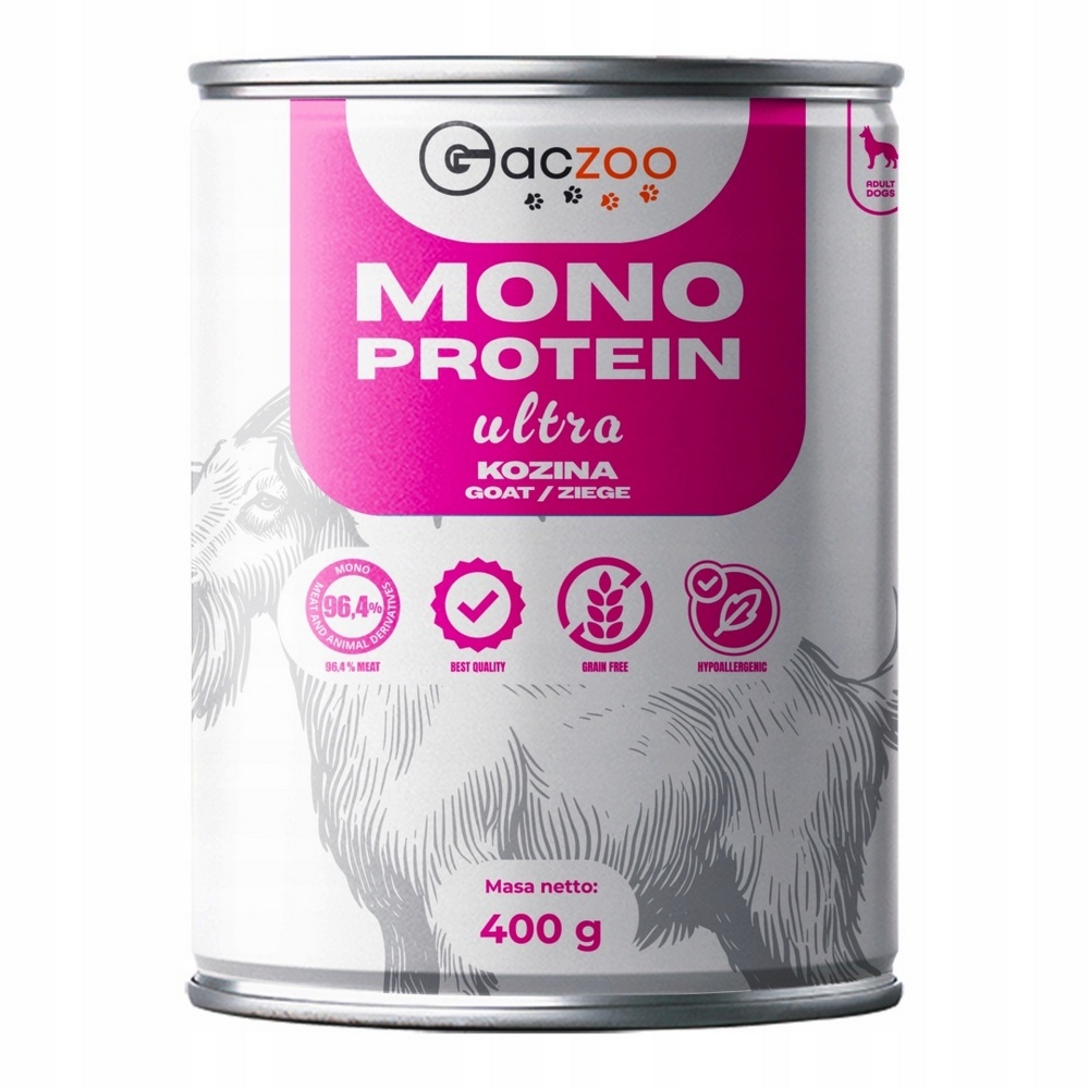 GACZOO Monoproteinowa karma mokra Ultra Light dla psa Kozina 400g