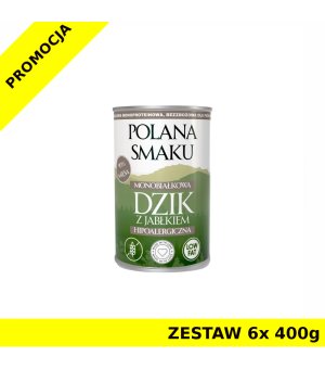 Polana Smaku mokra karma dla psa - Dzik z Jabłkiem ZESTAW 6x 400g
