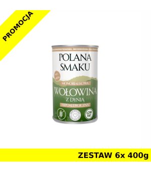 Polana Smaku mokra karma dla psa - Wołowina z Dynią ZESTAW 6x 400g