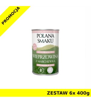 Polana Smaku mokra karma dla psa - Wieprzowina z Marchewką ZESTAW 6x 400g