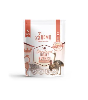BEMO Karma sucha dla kotów sterylizowanych Indyk i Struś 500g
