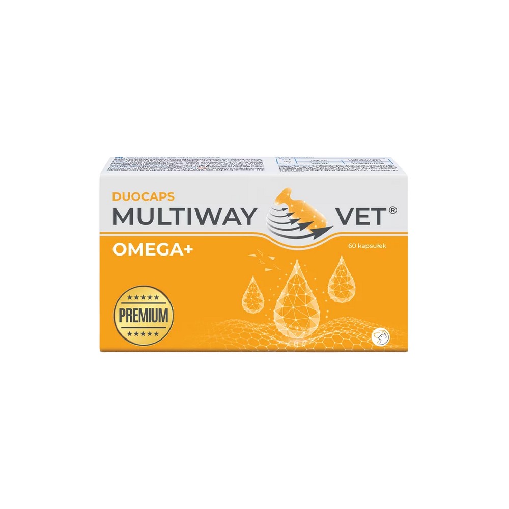Multiway VET Duocaps Omega+ kapsułki twist-off z kwasami tłuszczowymi dla psów i kotów - blister / 10 kaps.