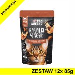 PAN MIĘSKO karma mokra Kawałki w sosie dla kota Cielęcina z Jeleniem 12x 85g ZESTAW