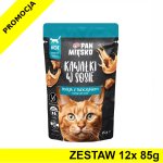 PAN MIĘSKO karma mokra Kawałki w sosie dla kota Indyk z Tuńczykiem 12x 85g ZESTAW