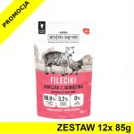 Wiejska Zagroda KOT karma mokra dla kotów dorosłych - Fileciki Kurczak z Jagnięciną 12x 85g ZESTAW