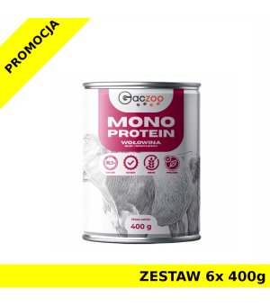 GACZOO Monoproteinowa karma mokra dla psa Wołowina ZESTAW 6x 400g