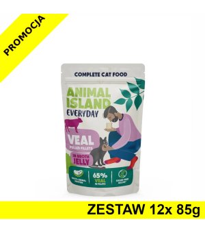 Animal Island Everyday mokra karma dla kota - Cielęcina w galaretce ZESTAW 12x 85g