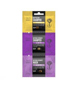 Tauro Pro Line Zestaw Deep Clean szampon 6ml + Intense Hydrate szampon 8ml + intense hydrate mask 4ml