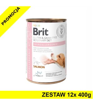 Karma mokra dla psa Brit Veterinary Diets Dog Hypoallergenic ZESTAW 12x 400g - NOWA FORMUŁA 