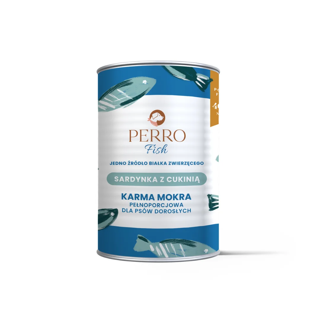 400g - Sardynka z Cukinią - Perro Fish - karma mokra dla psa dorosłego - puszka