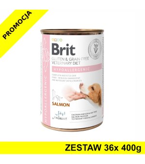 Karma mokra dla psa Brit Veterinary Diets Dog Hypoallergenic ZESTAW 36x 400g - NOWA FORMUŁA 