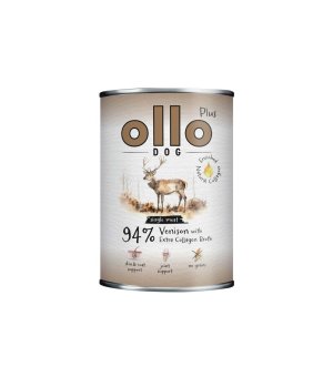 Ollo Plus Kolagen karma mokra dla psów dorosłych Jeleń 400g