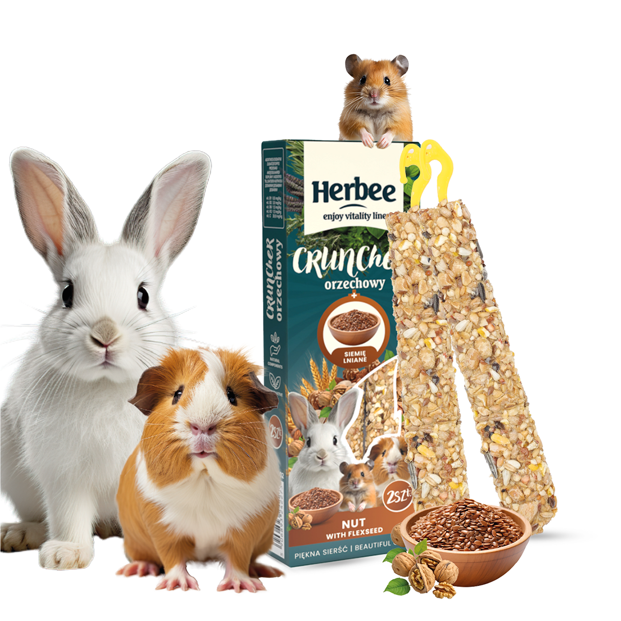 UNIQ PETS HERBEE Kolby Orzechowe z Siemieniem Lnianym 115g