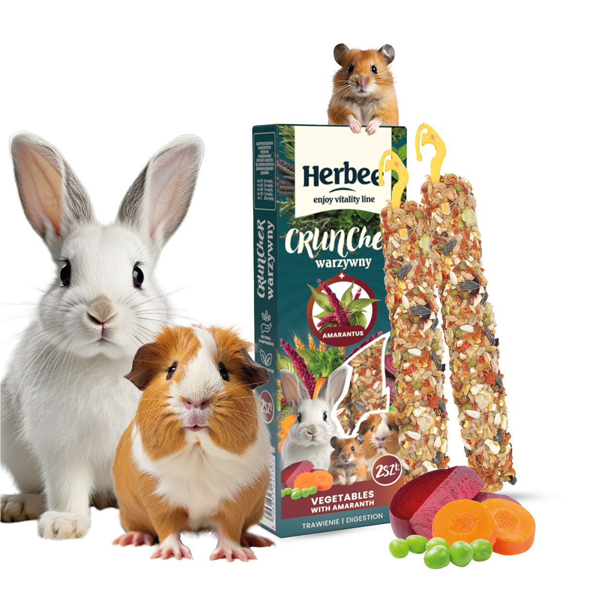 UNIQ PETS HERBEE Kolby Warzywne z Amarantusem 115g