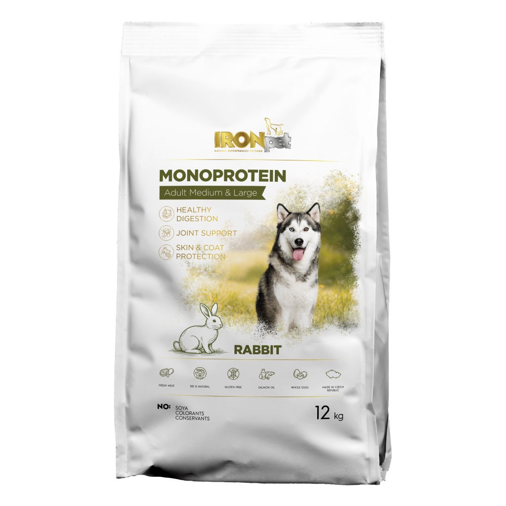IRONpet Dog Adult Medium & Large Rabbit sucha karma dla psów średnich i dużych ras - królik 12kg