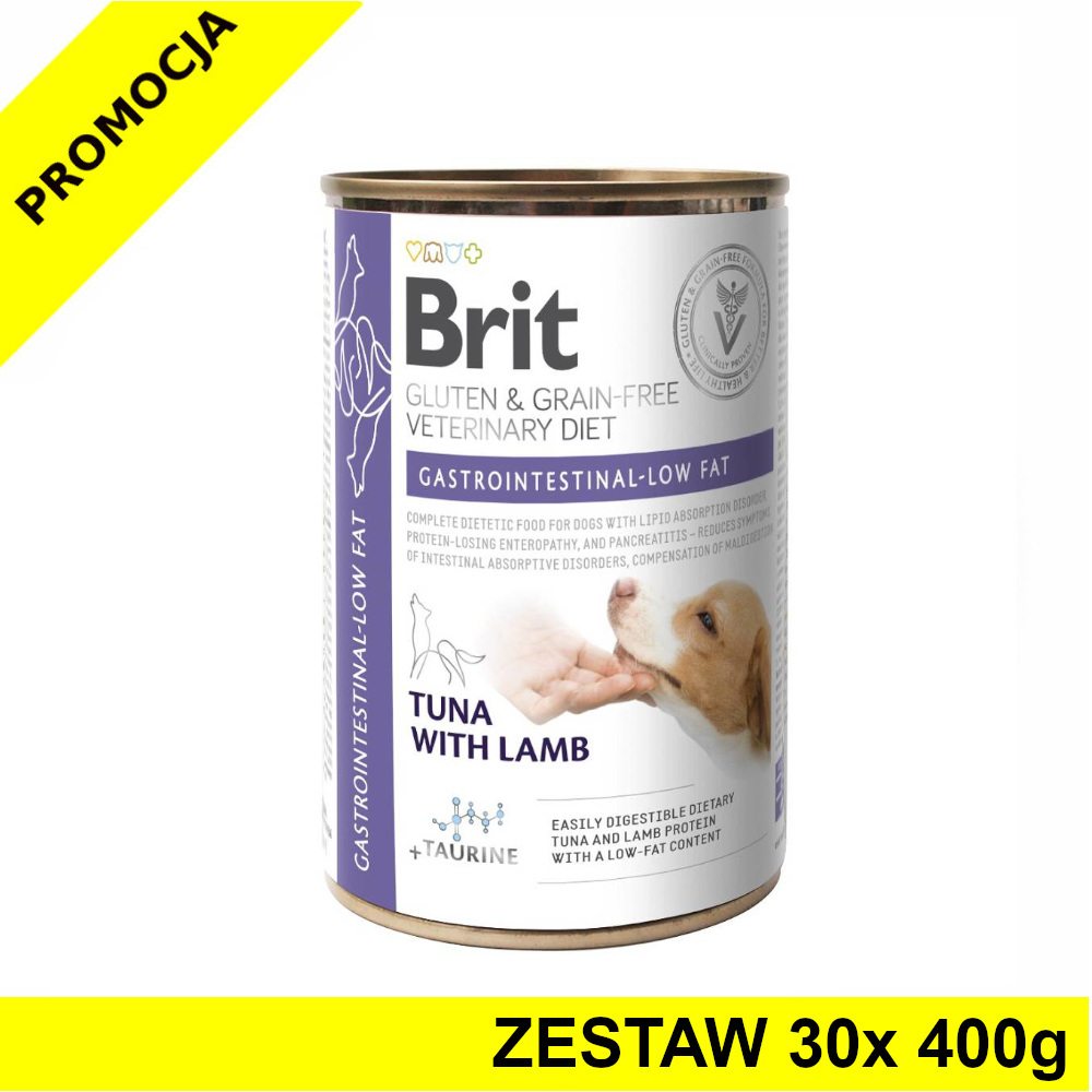 30x 400g - Gastrointestinal Low Fat - Brit Veterinary Diets - karma mokra weterynaryjna dla psa o obniżonej zawartości tłuszczu
