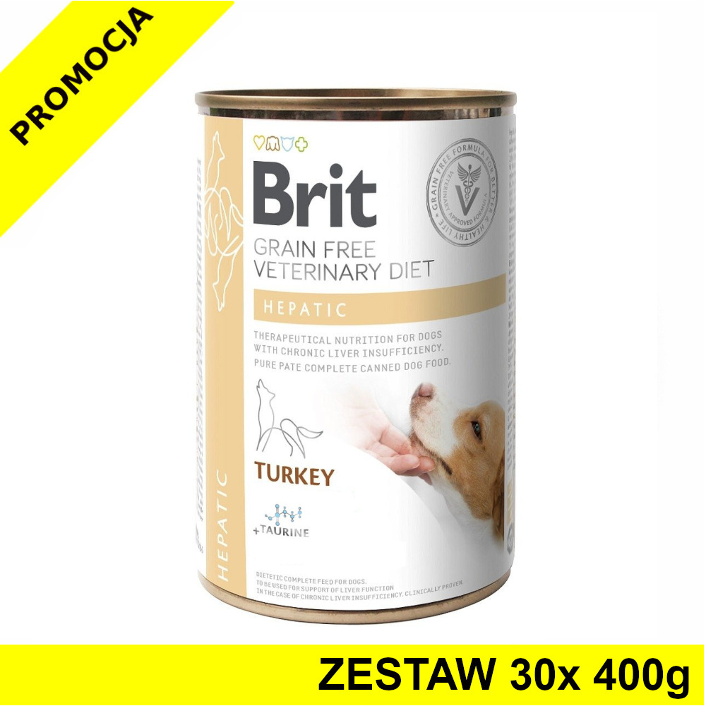 30x 400g - Hepatic - Brit Veterinary Diets - karma mokra weterynaryjna dla psa z chorobami wątroby - NOWA WERSJA