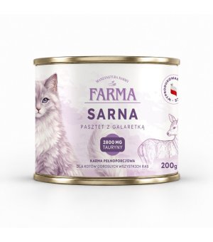 Farma karma mokra dla kota monobiałkowa Sarna 200g