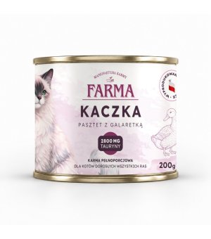 Farma karma mokra dla kota monobiałkowa Kaczka 200g