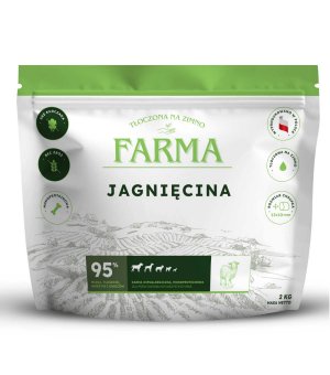 Farma karma tłoczona na zimno dla psów dorosłych Jagnięcina 2kg - NOWA RECEPTURA