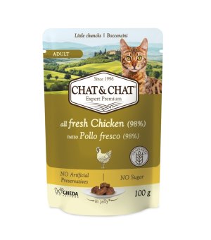 Chat & Chat karma mokra dla kotów dorosłych Kurczak 100g