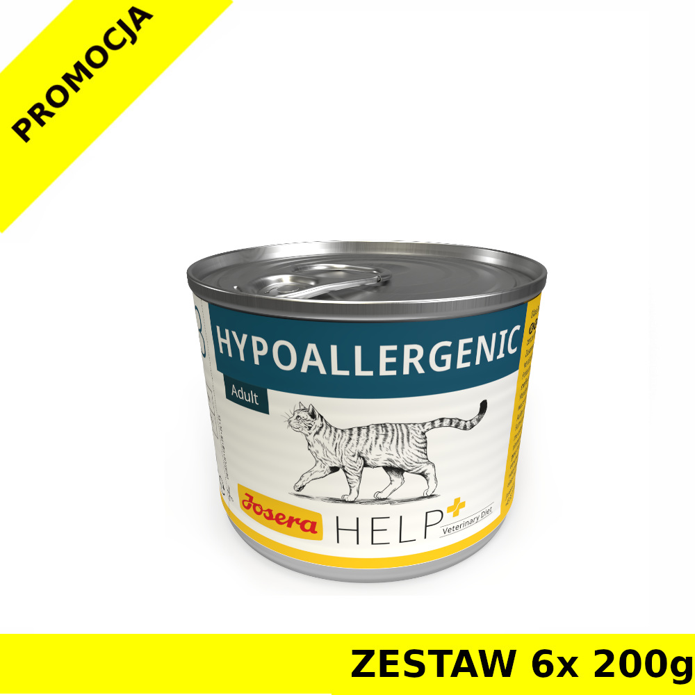 6x 200g - Hypoallergenic - Josera Help - dla kota - karma weterynaryjna - przy alergiach i nietolerancji pokarmowej - zestaw