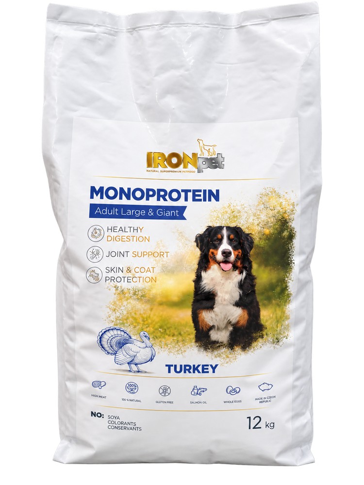 IRONpet Adult Large Breed Turkey 12kg - indyk - NOWA RECEPTURA